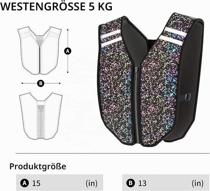PROIRON Gewichteweste mit Reissverschluss,Wasser Abwaschbare Trainingsweste, Weighted Vest mit Siche