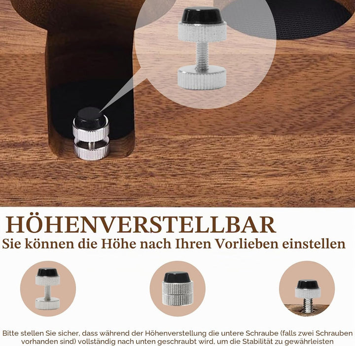Tamperstation, Tamper Station aus Walnussholz für Siebträger 51mm 54mm, Tamping Station für Barista