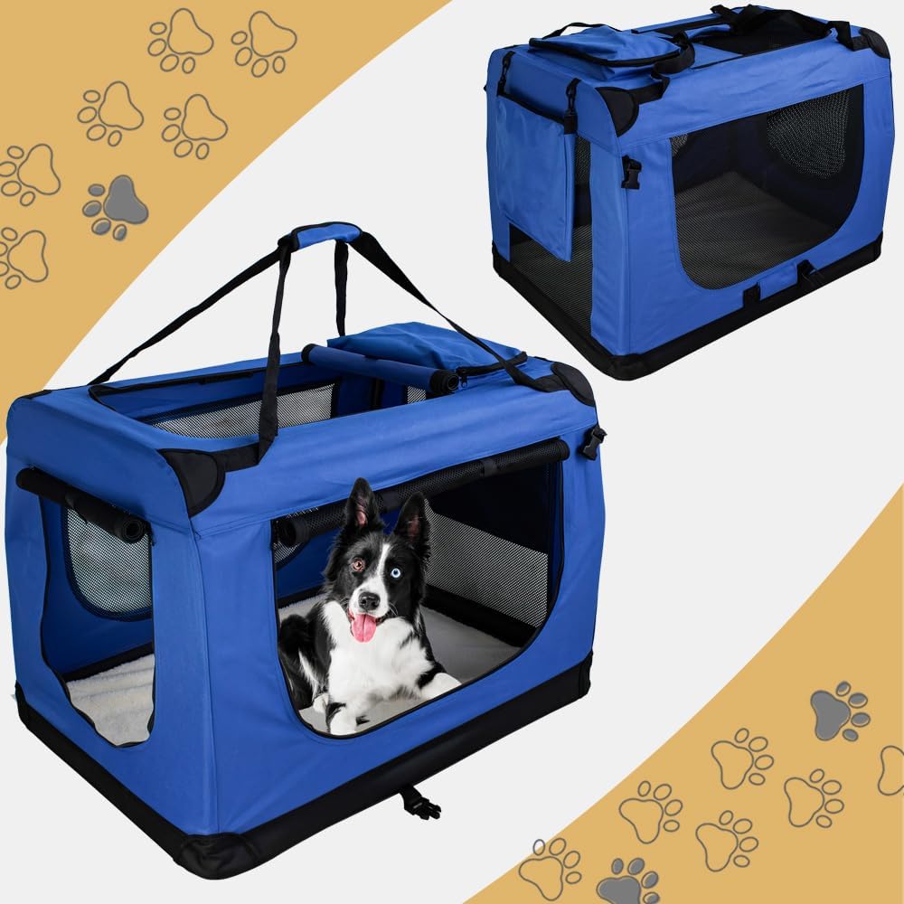 Faltbare Hundebox Transporttasche Transportbox Auto für Katze Hunde Grosse Kleine Box Bag Bed Decke
