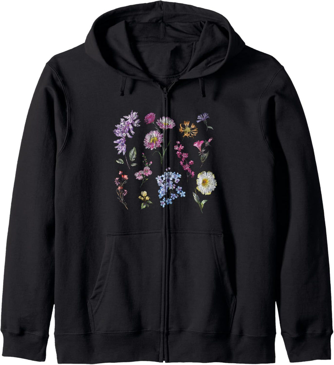 Trendy Wildflower Grid Kapuzenjacke
