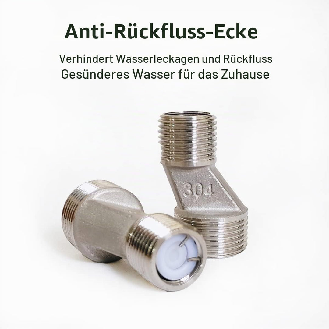 Wasserhahn Küche Wandmontage Messing Antik, Küchenarmatur Mischbatterie Wand, 360°Drehbar Doppelgrif