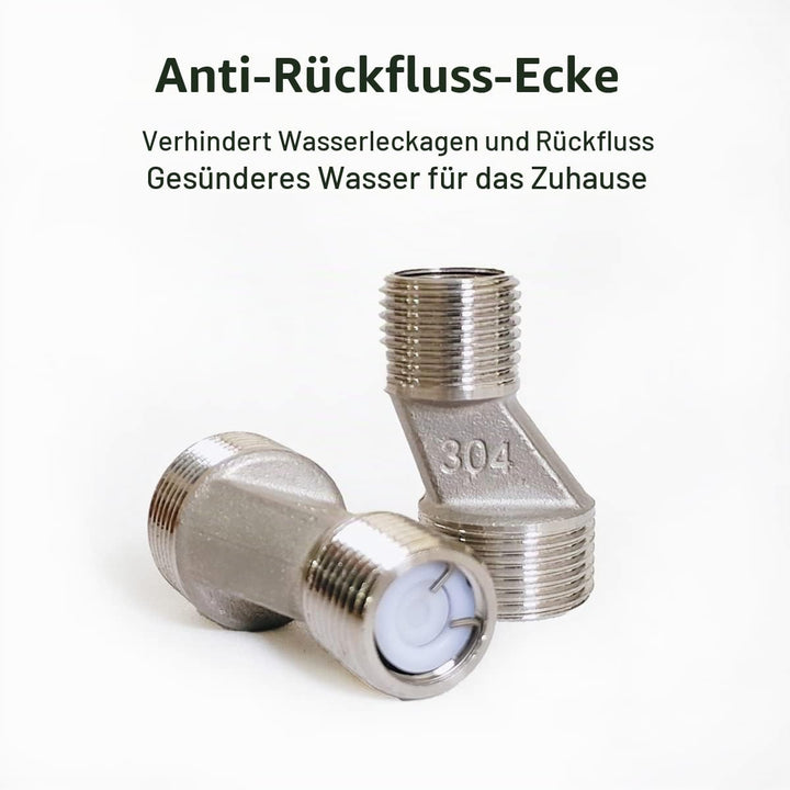 Wasserhahn Küche Wandmontage Messing Antik, Küchenarmatur Mischbatterie Wand, 360°Drehbar Doppelgrif
