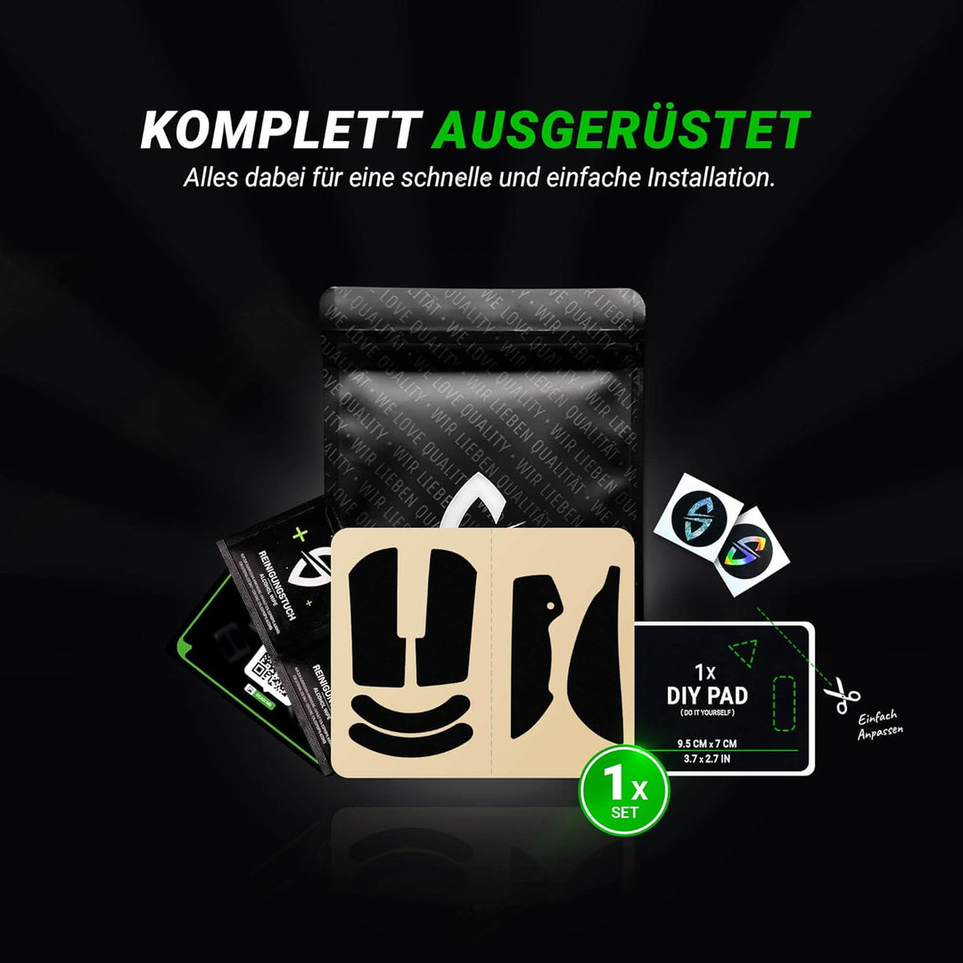 SensoryBoost Maus Grip Tape – kompatibel mit Pulsar Xlite V3, V4 (Size 2) inkl. Zuschnitt-Pad – Schw