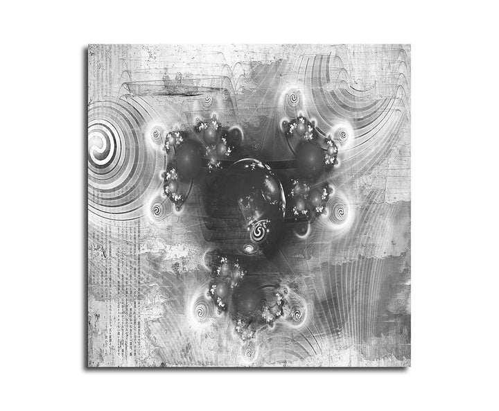 Paul Sinus Art schwarz weiss Bild Abstrakt486_60x60cm Leinwandbild Kunstrduck - Kerngedanken - XXL f