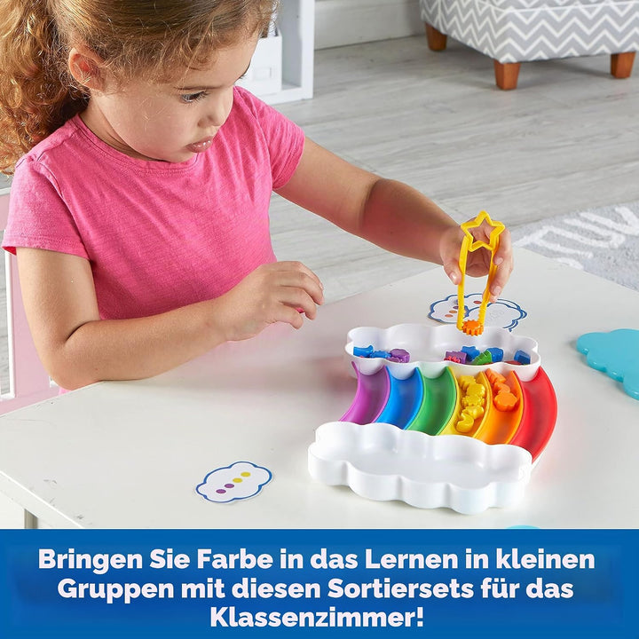 Learning Resources Regenbogen-Sortierset, Schulausgabe (4er-Set), Feinmotorisches Geschick, Sortiere