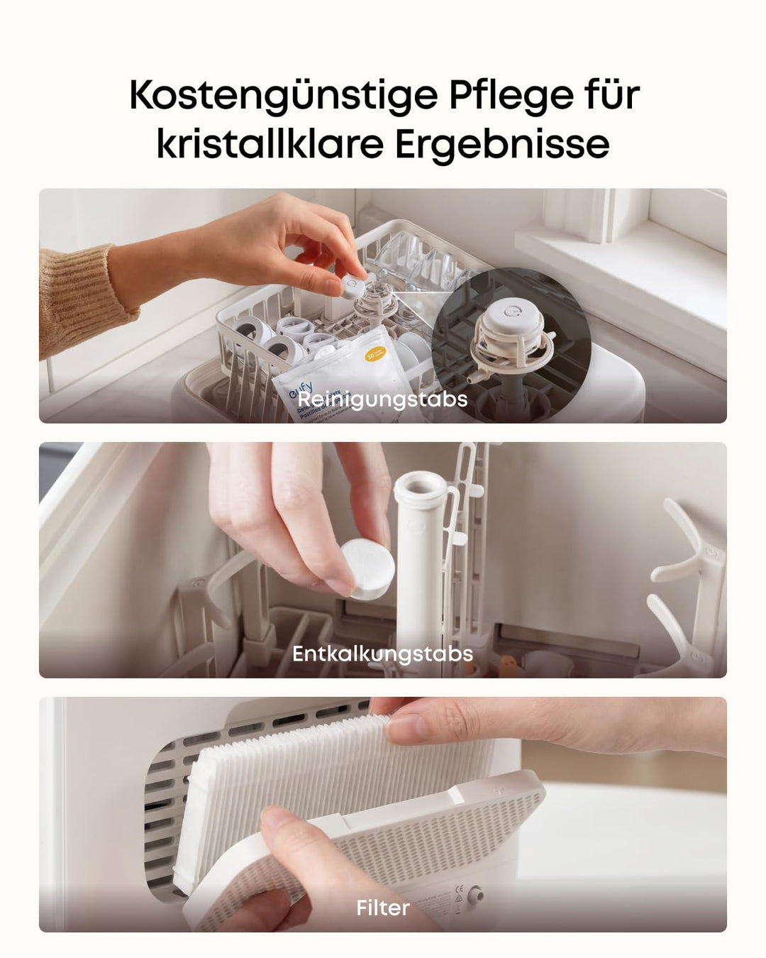 eufy 6-Monats-Reinigungsset für eufy Babyflaschen-Spülmaschine, mit Reinigungstabs (180 Stück), Entk