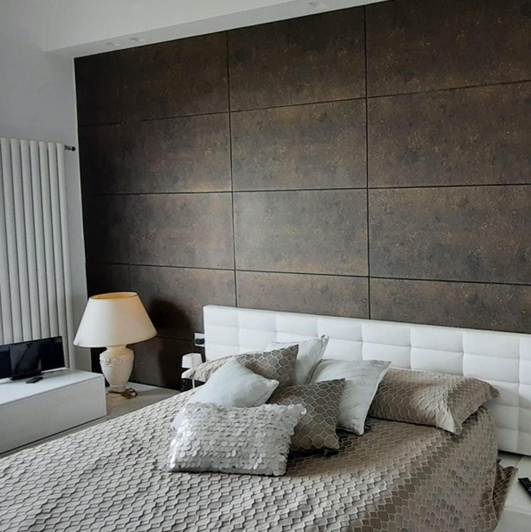 Decosa Wandpaneel Betonoptik in Anthrazit - 16 Platten = 4 m2 - Wandpaneele in Beton Dekor - Wand Pa