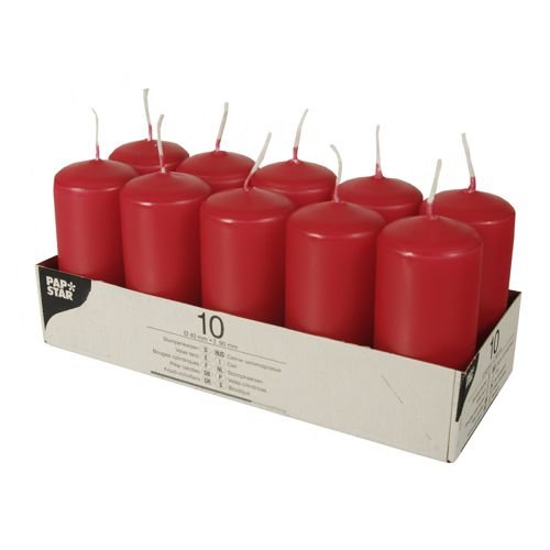 PAPSTAR Stumpenkerzen Ø 40 mm 90 mm rot Menge: 40 St