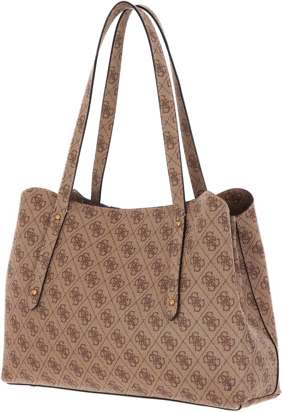 GUESS Damen Eco Brenton Girlfrie Tasche Latte Logo, Latte Logo