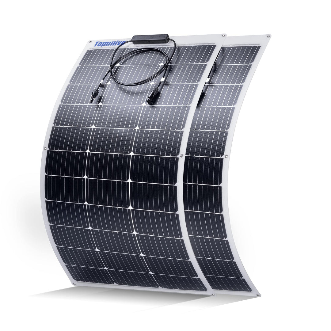 Topunive Flexibel Solarpanel 2 Stücke 100W 12V Monokristalline Flexible Solarmodul 100 Watt 12 Volt