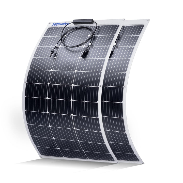 Topunive Flexibel Solarpanel 2 Stücke 100W 12V Monokristalline Flexible Solarmodul 100 Watt 12 Volt