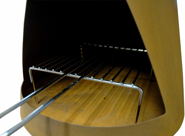 YERD Corten Terrassen-Ofen/Grill-Kamin Denver BBQ: Echter Corten-Stahl Gartenkamin (Edelrost), inkl.
