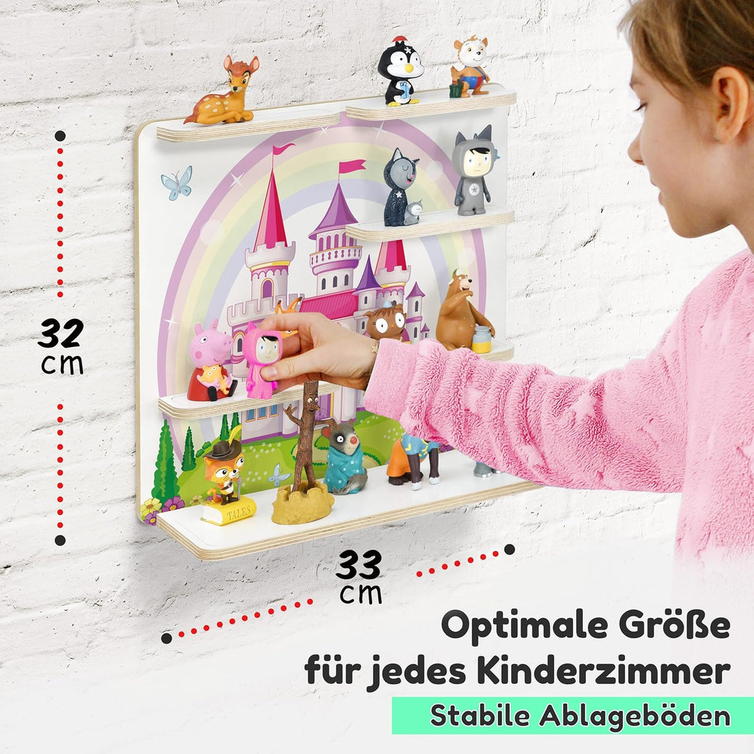 stadtecken Holzregal für Musikbox – Passend für Toniebox & ca. 40 Tonies | Perfekte Aufbewahrung für