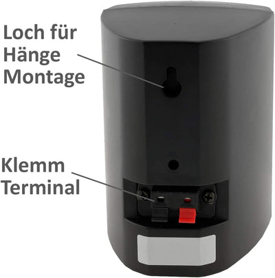 ChiliTec 2-Wege Lautsprecher Schwarz, Paar, Wand-Lautsprecher für HiFi Stereoanlage Heimkino, 40Watt