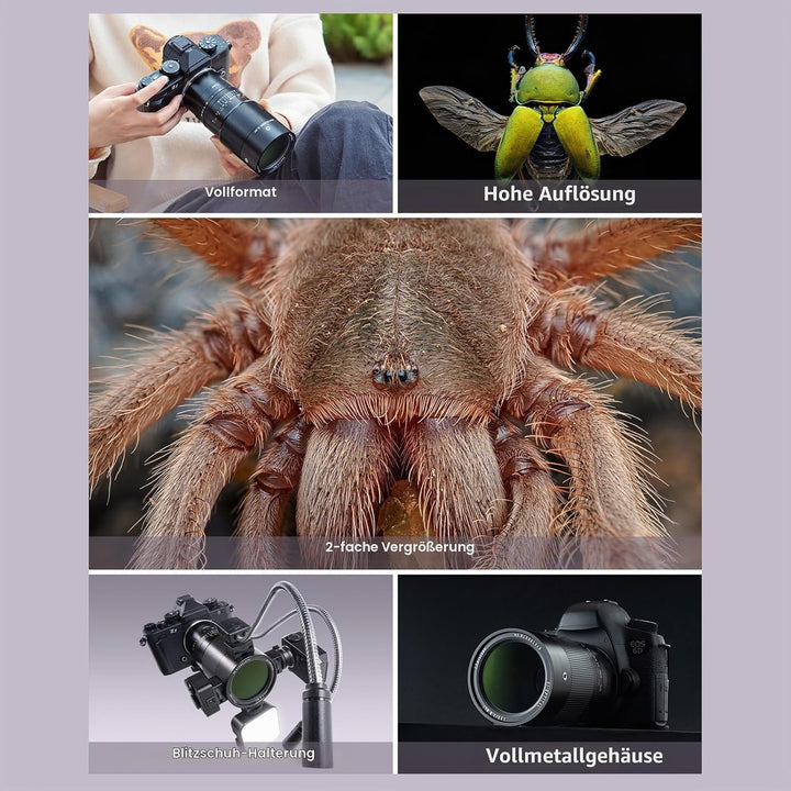 TTARTISAN 100mm F2.8 Makro 2X Kameraobjektiv für Sony E Mount Vollformat Manueller Fokus Objektiv fü