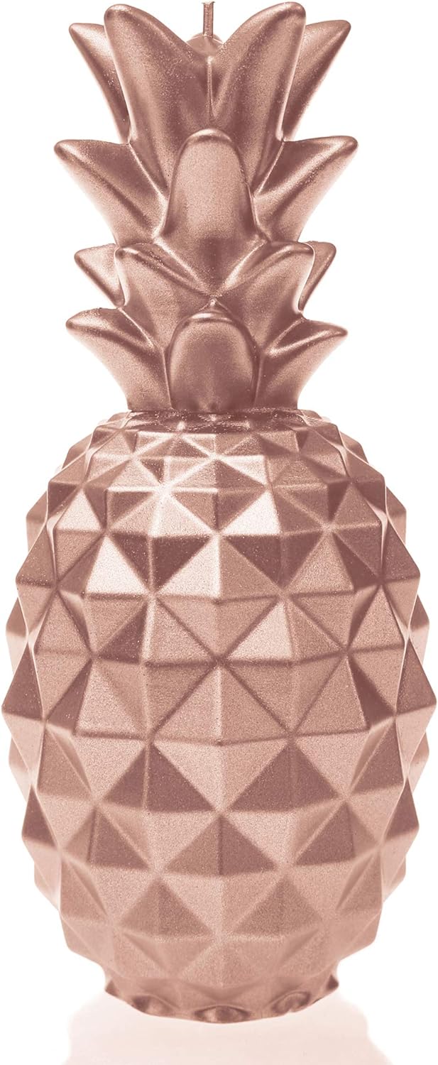 Candellana Ananas Paraffinkerze 100x100x210 mm - Roségold Kerze Dekorativ - Kerzen Aesthetic 3D - Ca