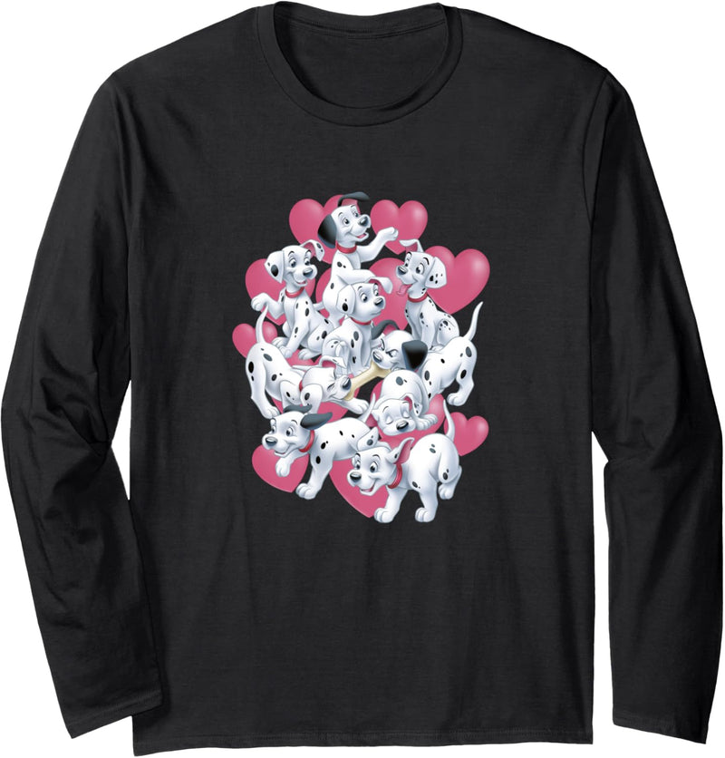 Disney 101 Dalmatians Valentinstag Puppies & Hearts Langarmshirt