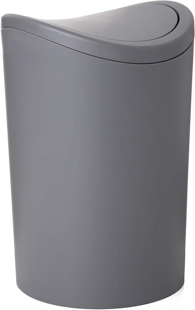 TATAY Mülleimer Bad, 6L Kapazität, Polypropylen, BPA frei, grau. Massnahmen 19 x 19 x 28 cm Grau 6L,