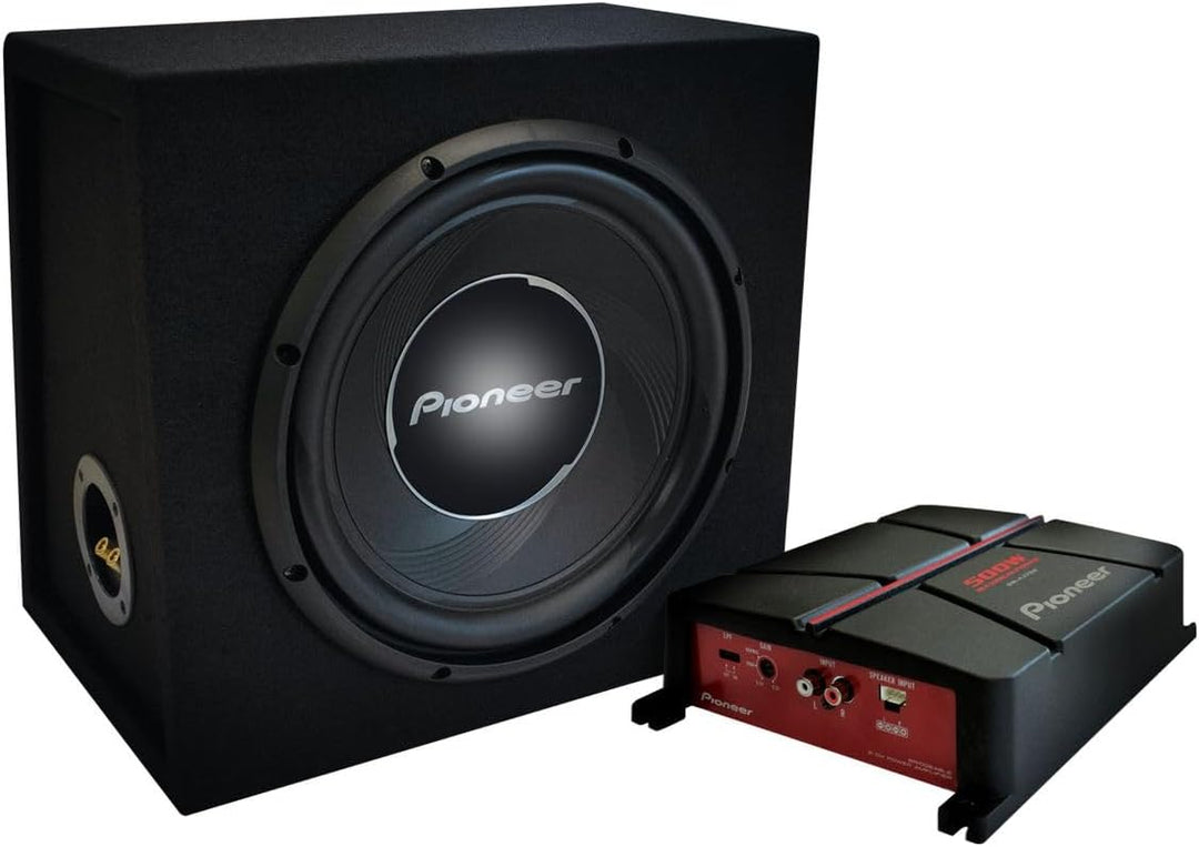 PIONEER GXT-3730B-SET – Paket aus 30-cm-Gehäusesubwoofer und brückbarem 2-Kanal-Verstärker inkl. Kab