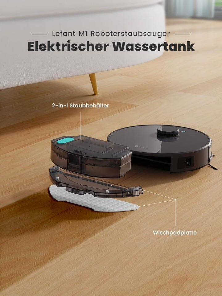 LEFANT M1B Saugroboter mit Wischfunktion, LiDAR Navigation, 5500Pa Staubsauger Roboter, Multi-Floor