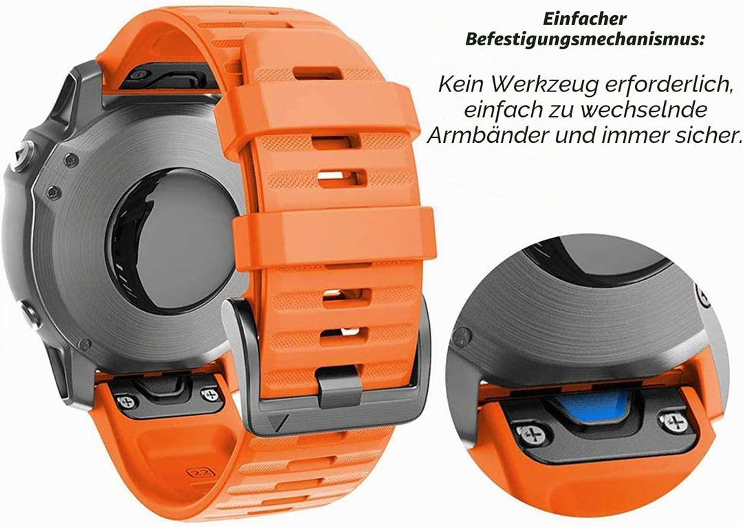 NotoCity Armband für Garmin Fenix 6/6 Pro/7/5/Fenix 5 Plus/Forerunner 935/945/Instinct, 22mm Breite