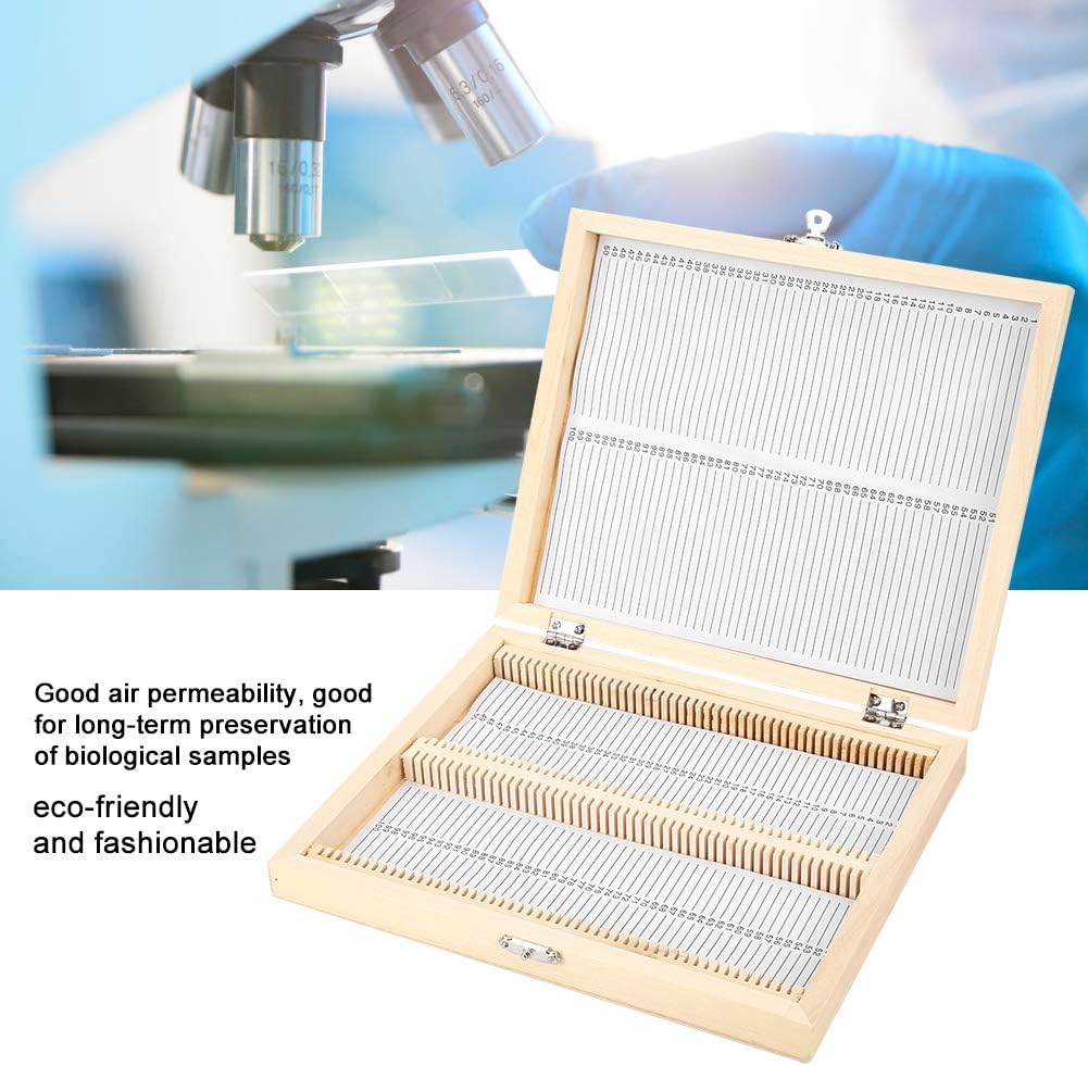 Nummerierte Mikroskop-Objektträger Aufbewahrungsbox Holzverschmutzungsfreier 100-Objektträger-Halter