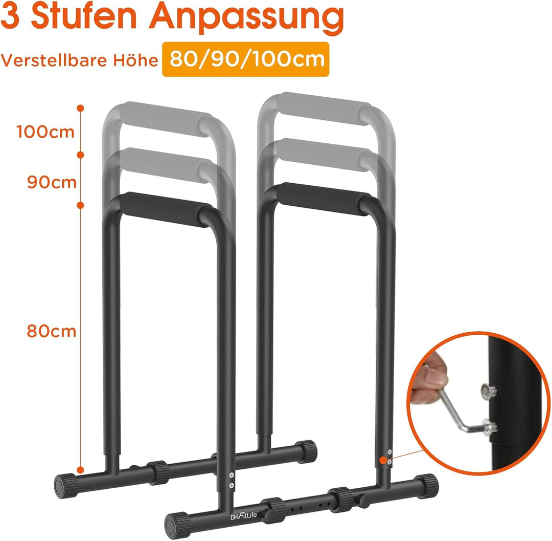 DH FitLife Dip Barren Bars | Dip Station | Kraftstation Fitnessgerät für Zuhause | Parallettes Calis