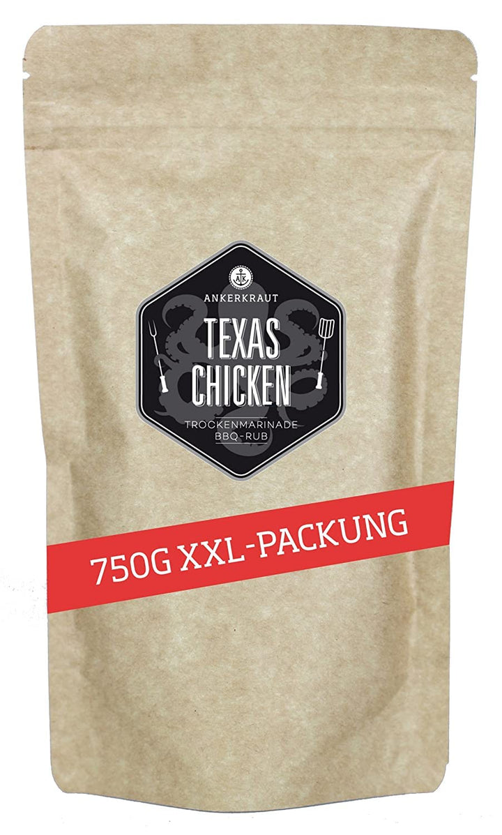 Ankerkraut Texas Chicken, BBQ Rub, Gewürzmischung für Chicken Wings, Hähnchen und Pulled Chicken, 75