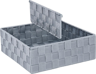 WENKO Küchenorganizer Adria Grau L 2 Fächer für getrennte Aufbewahrung Grau Grau 9 x 26 x 26 cm Sing