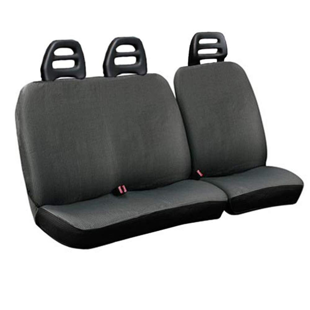 Lupex Shop C.b_G Sitzbezug für Furgone 3 Sitzer Bassa aus Baumwolle grau kompatibel für Citroen Jump