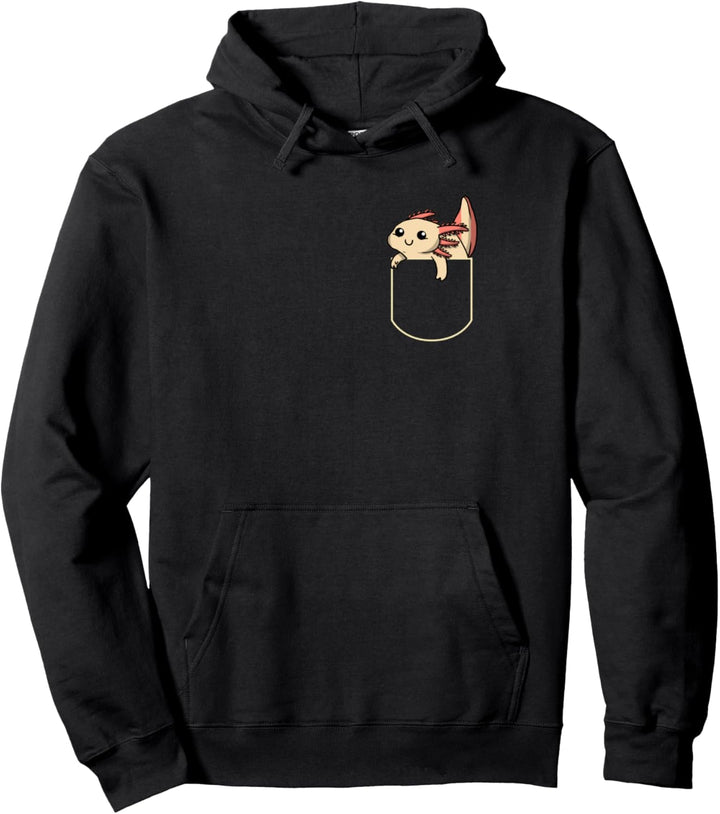 Lustiges Axolotl In Brusttasche Geschenk Schwanzlurch Pocket Pullover Hoodie