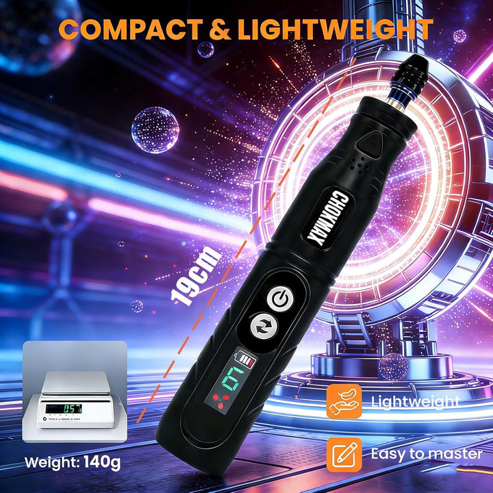 Mini Multifunktionswerkzeug, 6-Gang-Schleifgerät mit Display, Universalspannzange und LED-Frontleuch