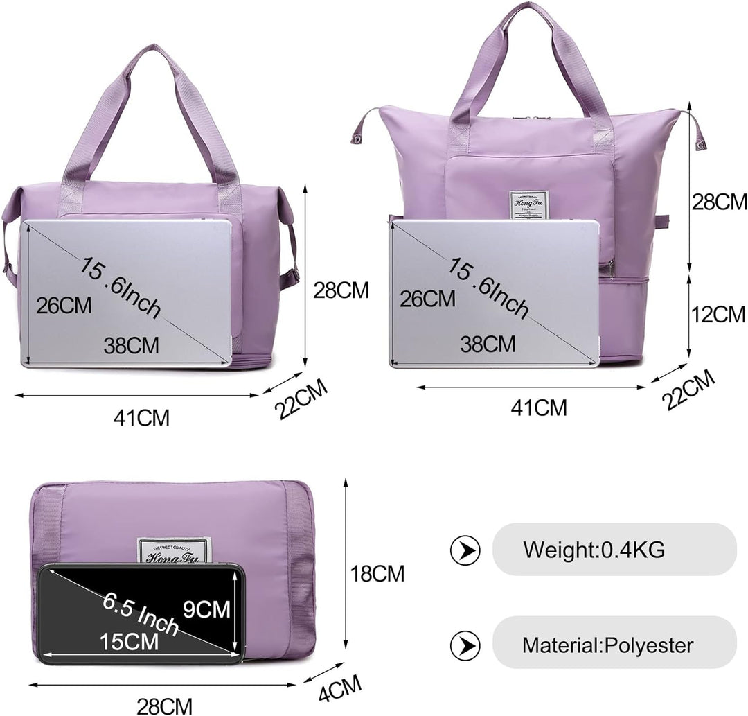 FANDARE Reisetaschen Handgepäck Tasche Faltbare Sporttasche Übernachtung Tote Handtasche Damen Herre