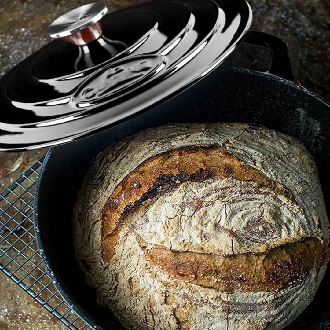 La Cuisine Eemaillierte Gusseisen Bräter Schmortöpfe Auflaufform Kasserollen 26cm 4.75 L.Schwarz Mat