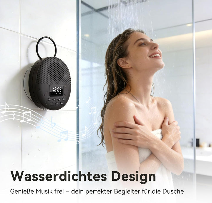 AGPTEK Bluetooth Lautsprecher Tragbare Mini Musikbox Bluetooth 5.4 mit LED Anzeige, FM-Radio & Wecke