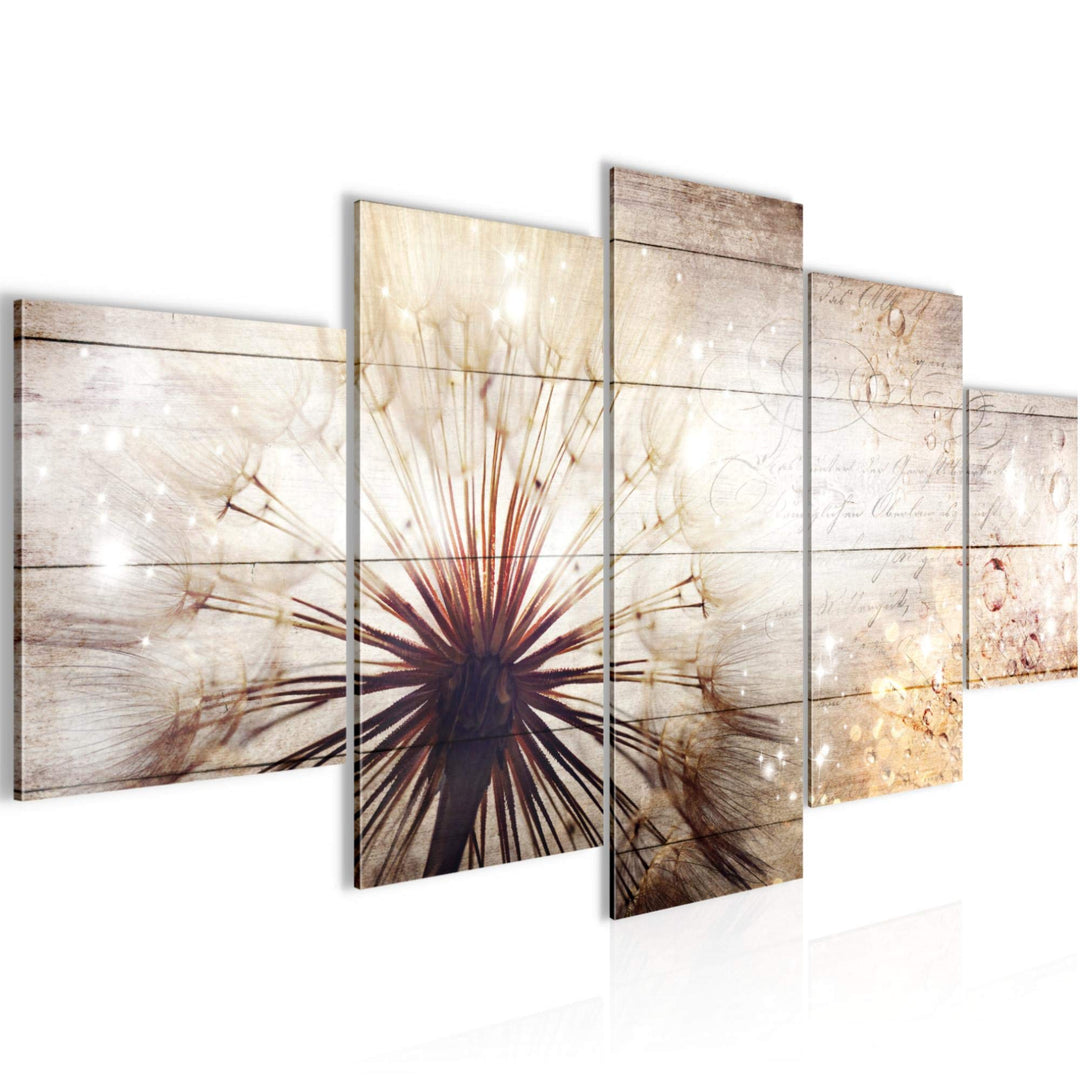 Runa Art Wandbilder Pusteblume 5 Teilig Bild auf Vlies Leinwand Deko Wohnzimmer Schlafzimmer Abstrak