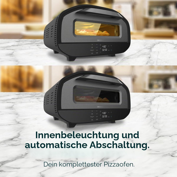 Cecotec Elektrischer Pizzaofen mit Sichtfenster Pizza&amp;Co Tifosi. 1700W, 12 Liter Kapazität, digitale