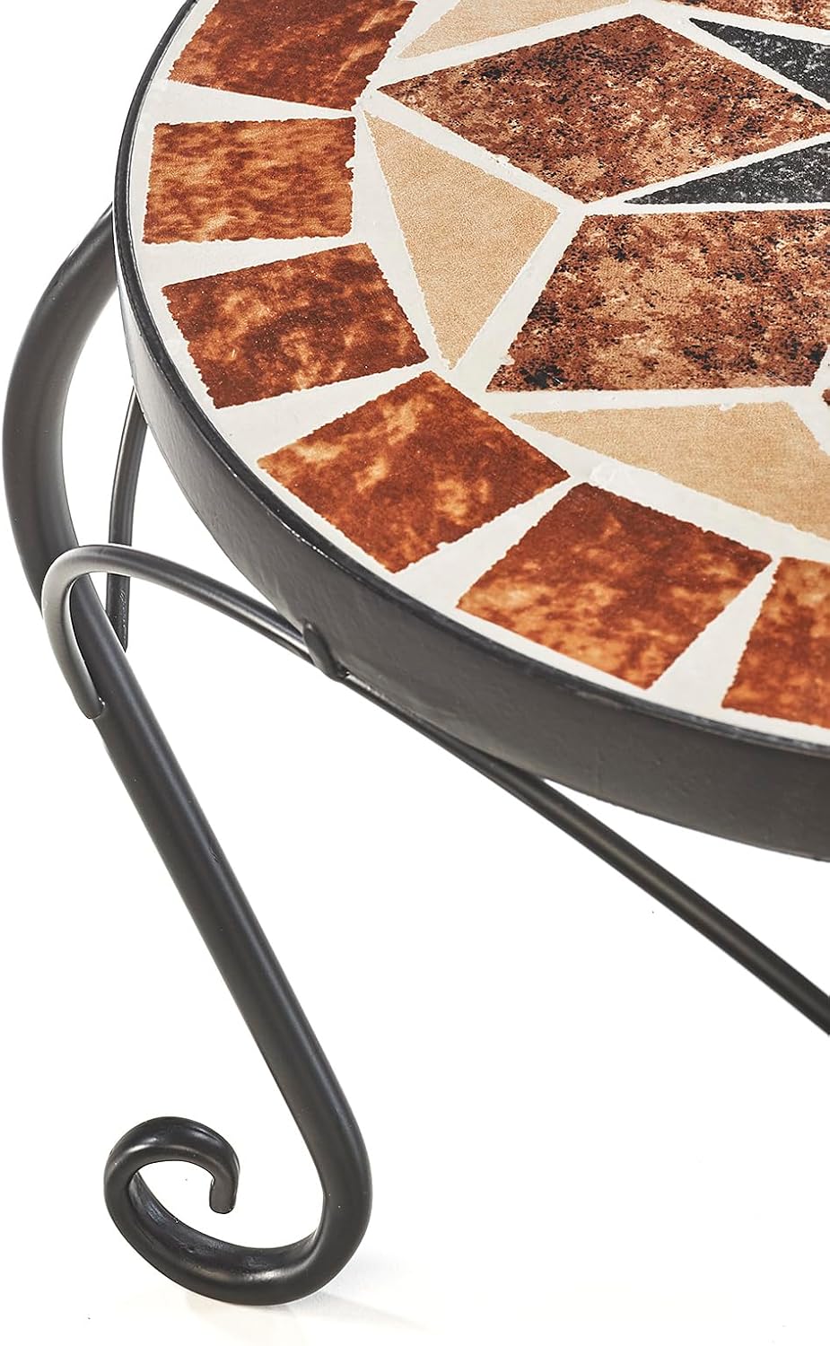 Kobolo Pflanzenständer TOSCANA | 3er Set | Mosaik Blumenständer aus Metall | rund im mediterranen Lo