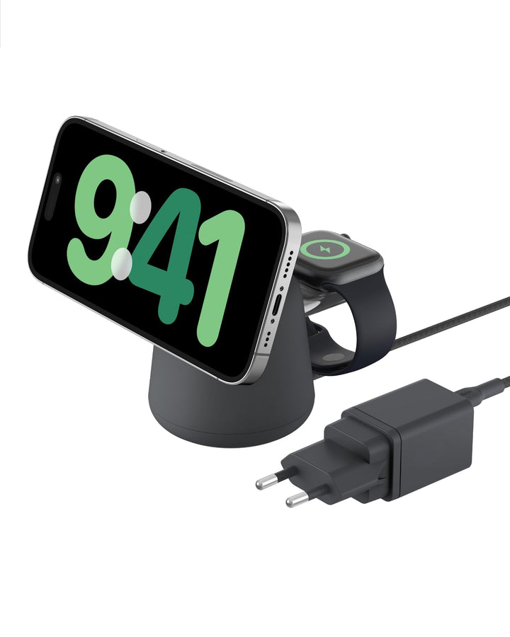 Belkin BoostCharge Pro Kabellose 2-in-1-Ladestation mit Qi2, 15W, MagSafe-Kompatibles Ladegerät für