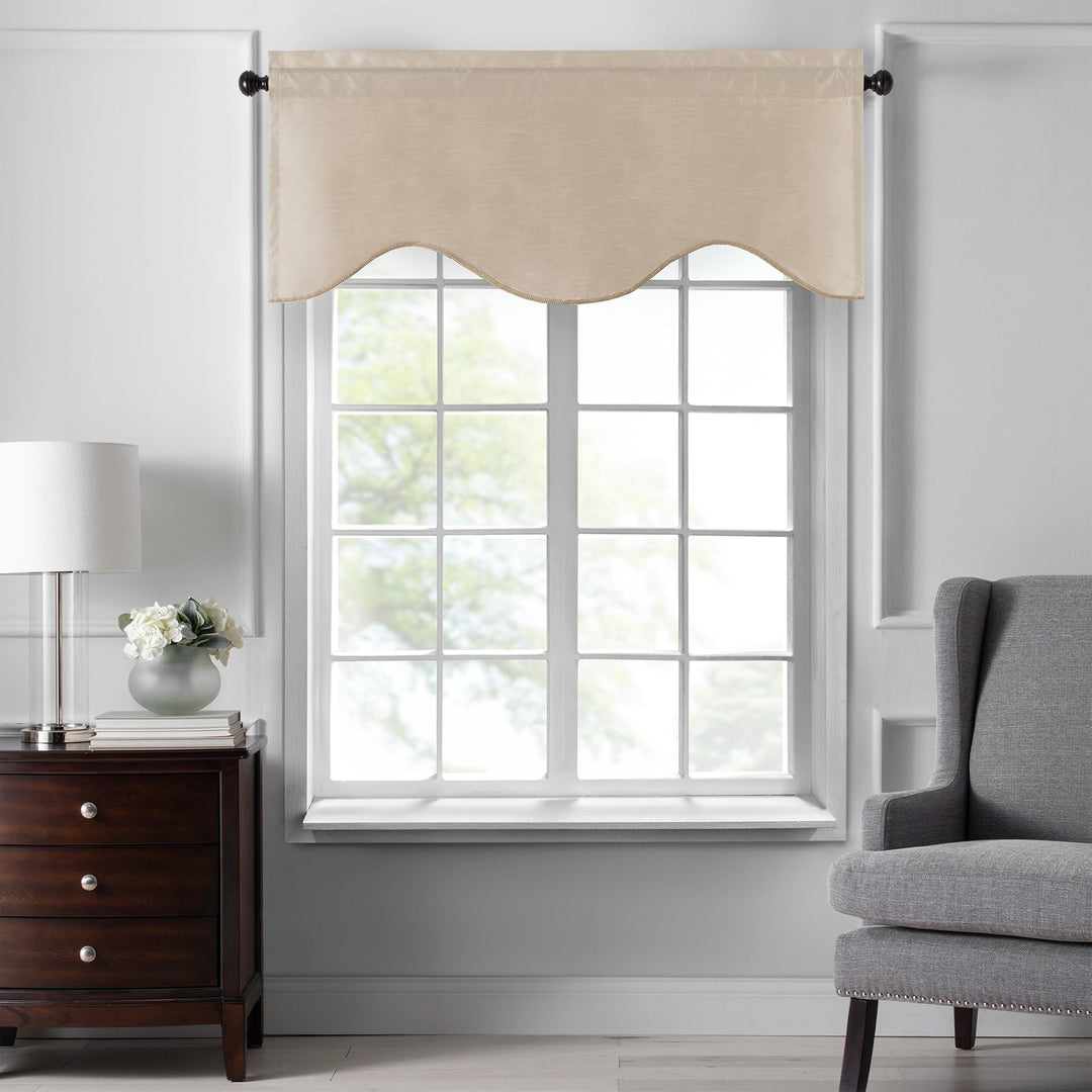 Elrene Home Fashions Colette Fenstervolant, Kunstseide, gewellt, 127 x 53,3 cm, Taupe Taupe H127 x B