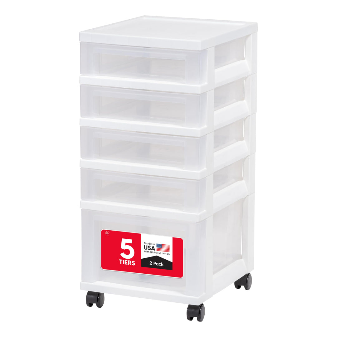 IRIS USA, Inc. MC-341 Kunststoff-Aufbewahrungsschublade, Rollwagen mit Organizer-Deckel, Plastik, We