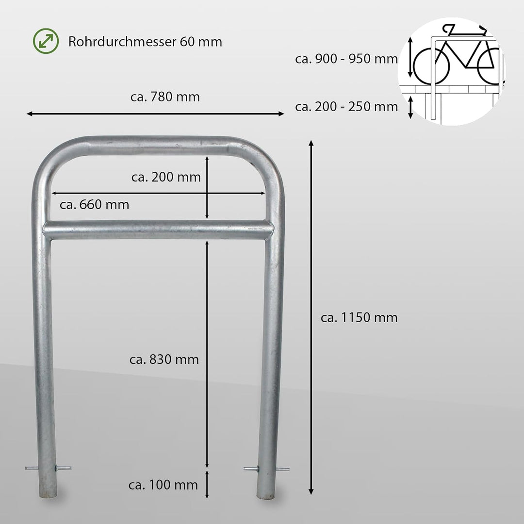 TRUTZHOLM Fahrradanlehnbügel zum Einbetonieren Fahrradständer Anlehnbügel Anlehnständer Poller Ständ