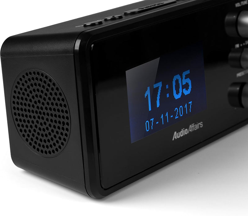 AudioAffairs Digitaler Radiowecker DAB+ | UKW/FM | dimmbares Display | Wecker mit Radio oder Alarmto