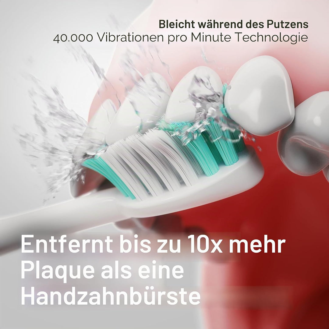 Aquasonic Vibe Serie Ultra Aufheller Zahnbürste - ADA Geprüfte elektrische - 8 Bürstenköpfe &amp; Reisee