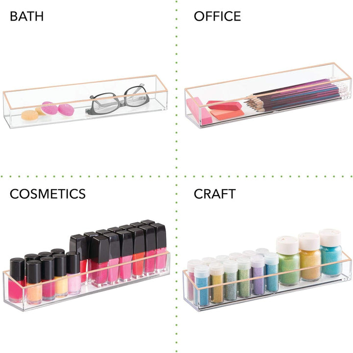 mDesign Kosmetik Organizer – Aufbewahrungsbox für Lippenstift, Lidschatten, Pinsel & Co. – Schminkau