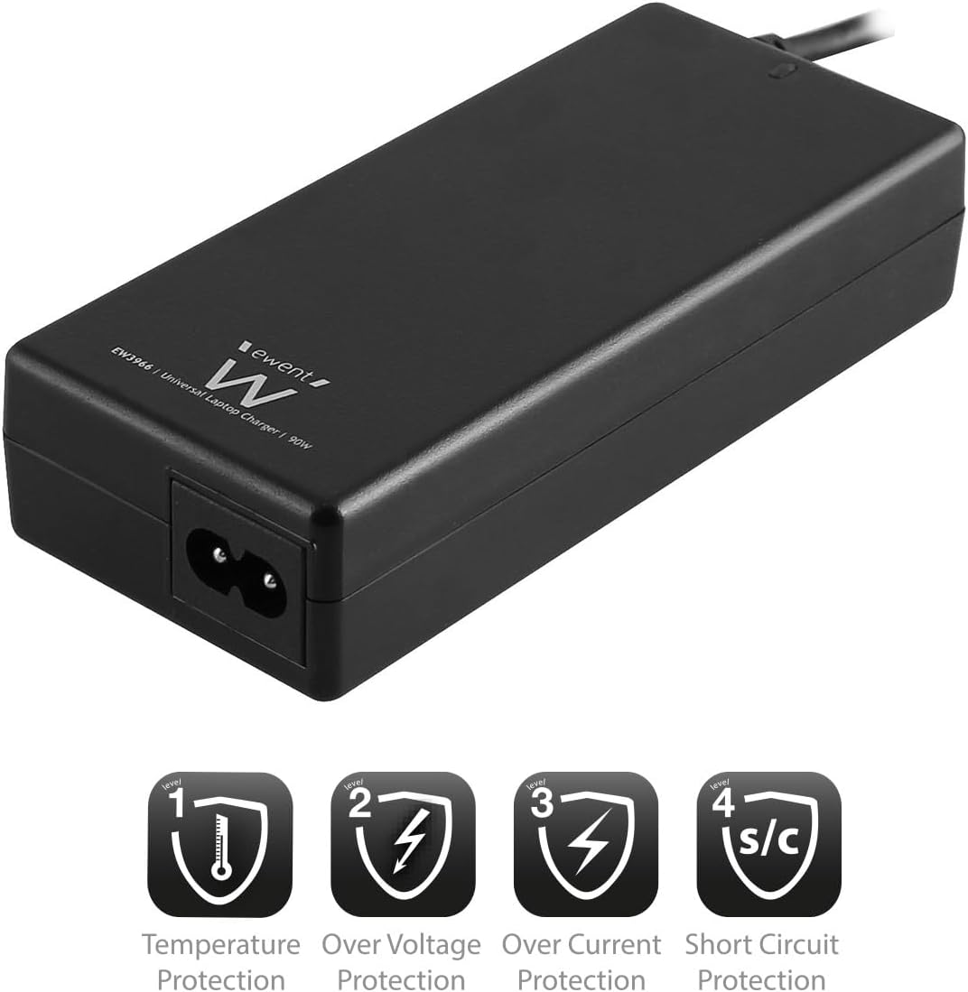 EWENT EW3966 Notebook charger Home 90W Multifunktionelles Ladegeraet mit automatischer Spannungsausw