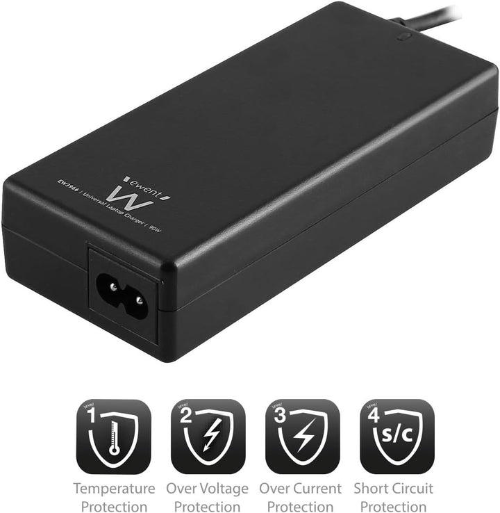 EWENT EW3966 Notebook charger Home 90W Multifunktionelles Ladegeraet mit automatischer Spannungsausw