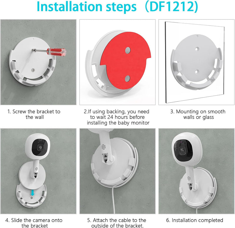 TIUIHU Schraubenloses Wandhalterungs-Set für Nanit smart Pro Baby Monitor,kein Werkzeug,Starke Klebe