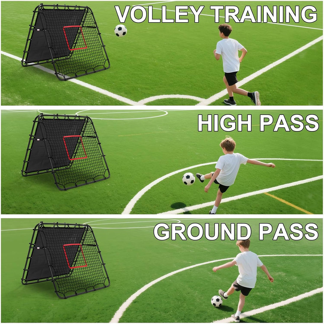 Doppelseitige Rebounder Net Fussball Training Ausrüstung, 100/120/180cm, Fussball Tor Kickback Ziel