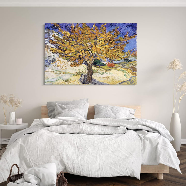 Printed Paintings Leinwand (100x70cm): Vincent Van Gogh - Maulbeerbaum (1889) 100x70 cm, 100x70 cm
